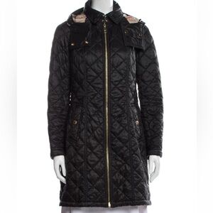 Burberry Black Hooded Trench Jacket